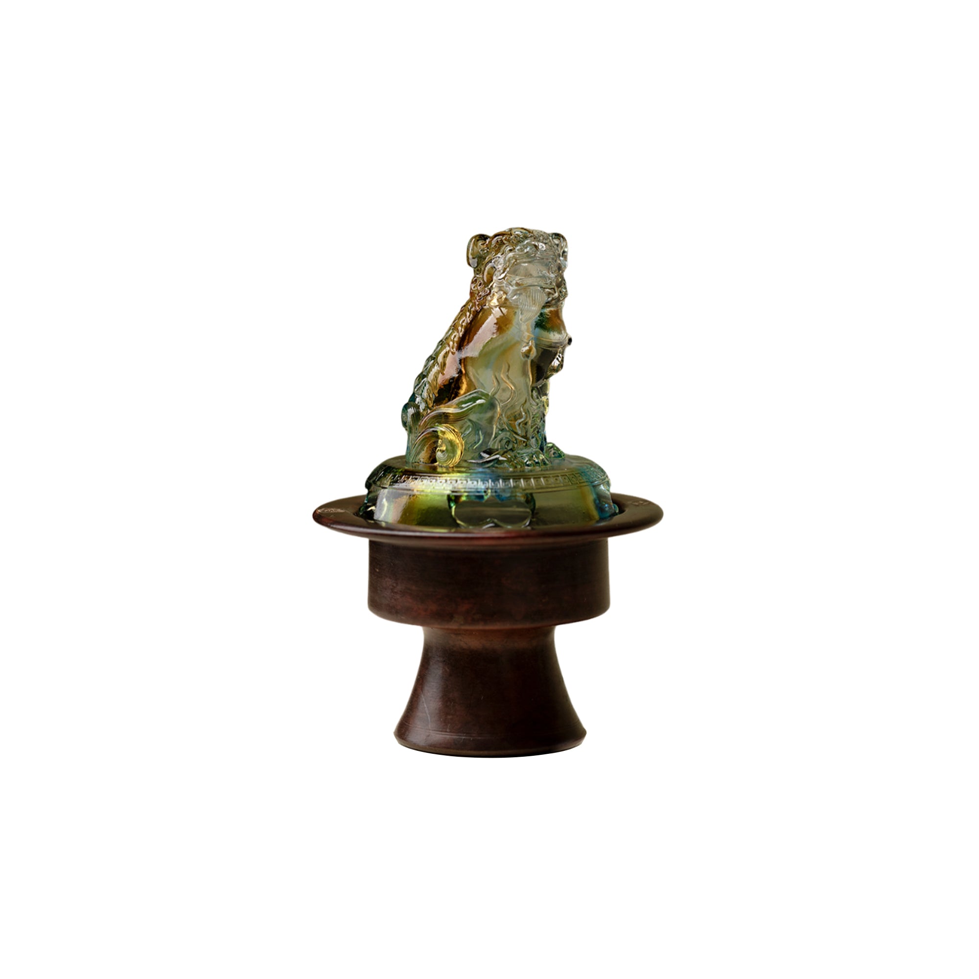 Guardian Lion Glass Incense Burner