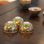 Golden Lotus Enamel Guangcai Hand-painted Tea Bowl