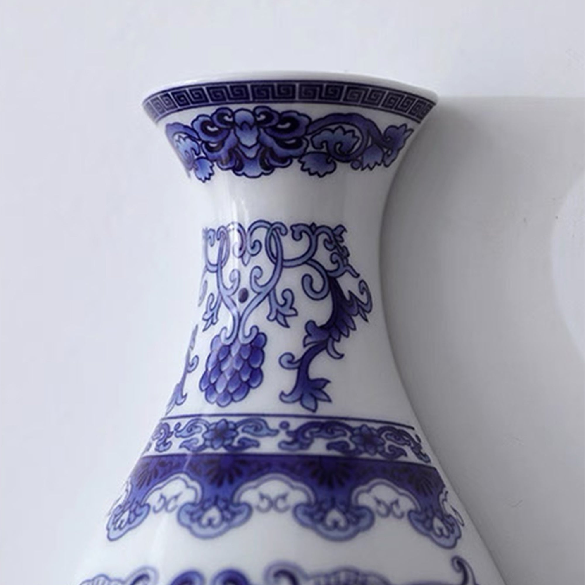 Vintage Blue & White Porcelain Wall Vase