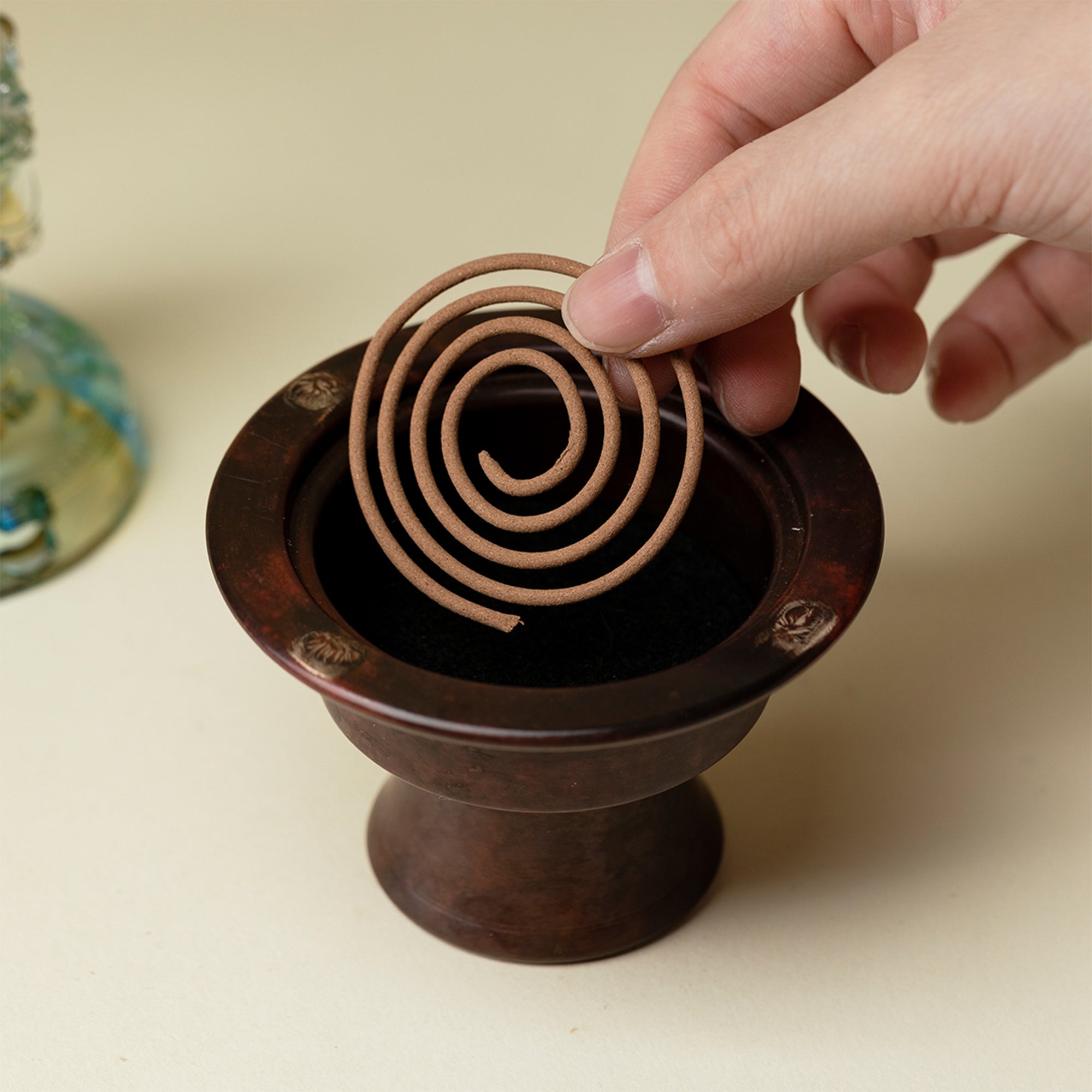 Guardian Lion Glass Incense Burner