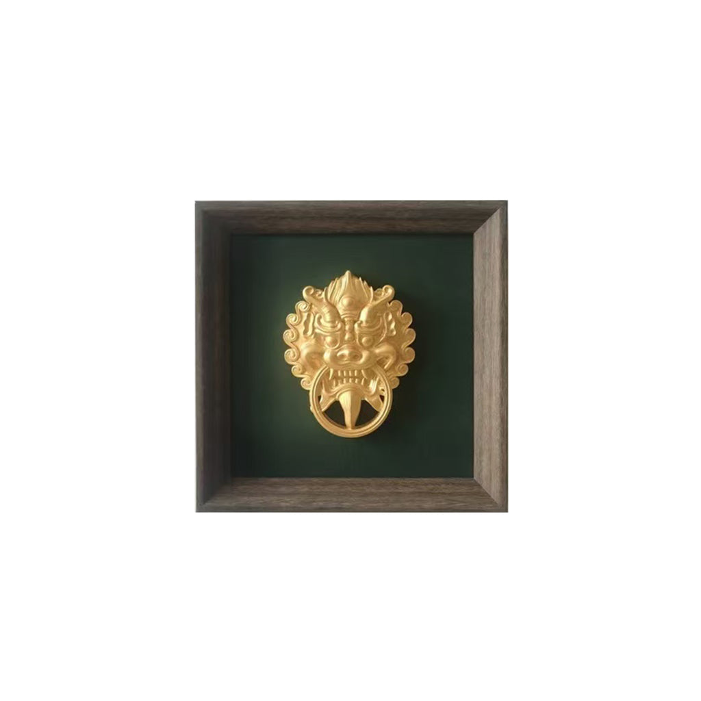 Asian-Inspired Golden Relief Framed Wall Art 215x215
