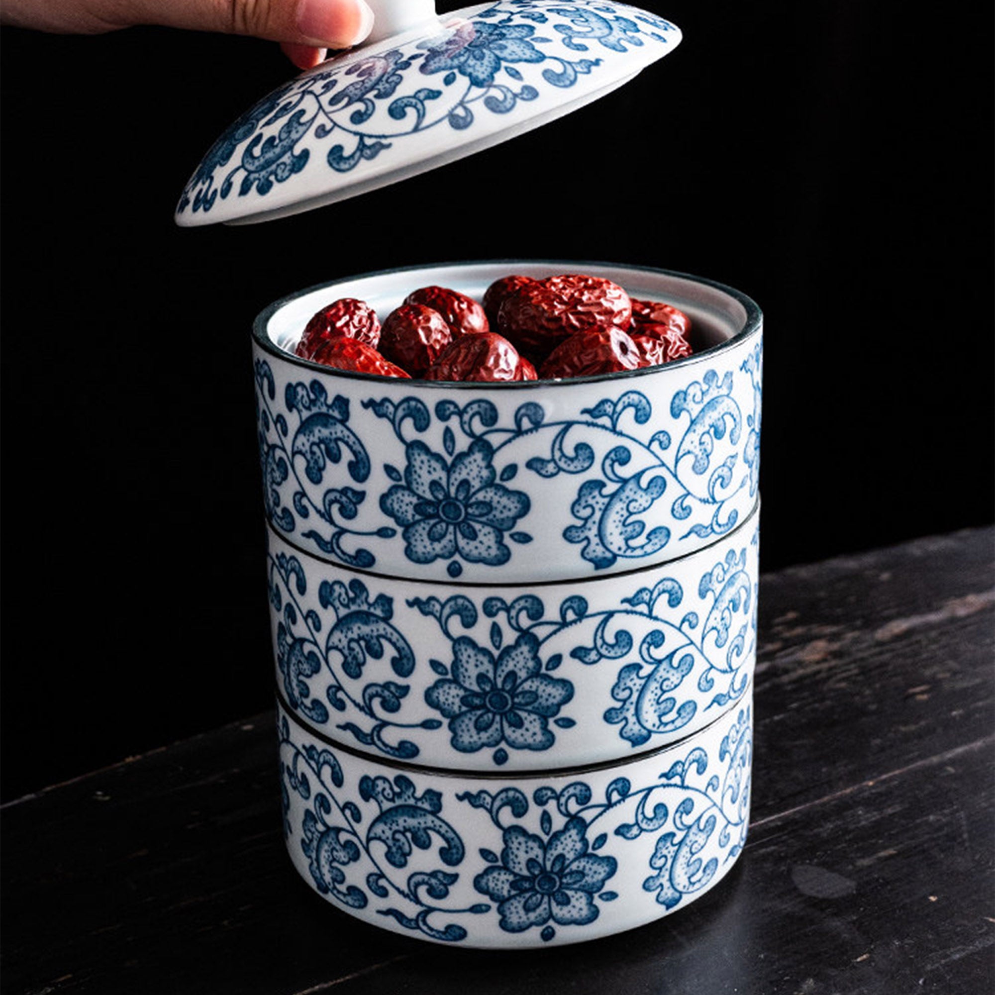 Blue Blossom Tiered Fruit Tray