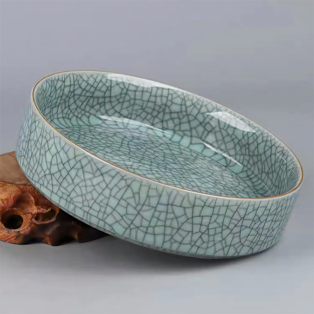 Crackle Celadon Pet Bowl