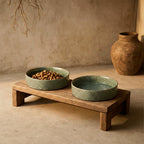 Crackle Celadon Cat/Dog Pet Bowl