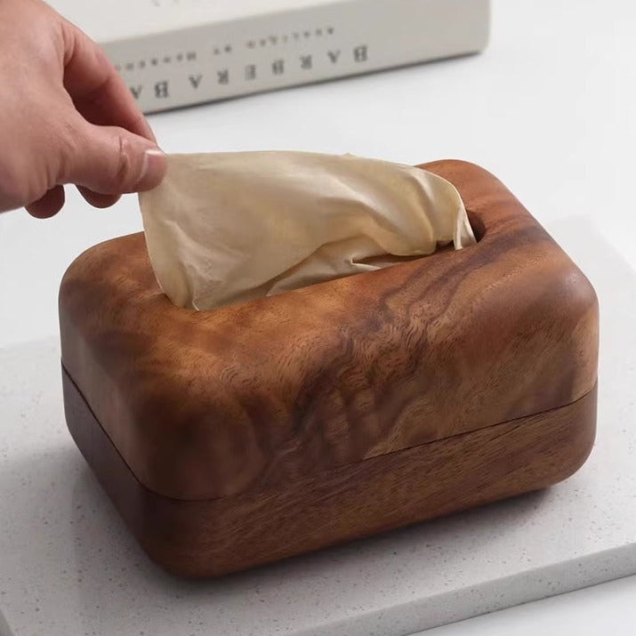 Walnut Luxe Tissue Box