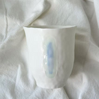 Jiayu · Flowing Eternity · Hand-Pinched White Porcelain Cup