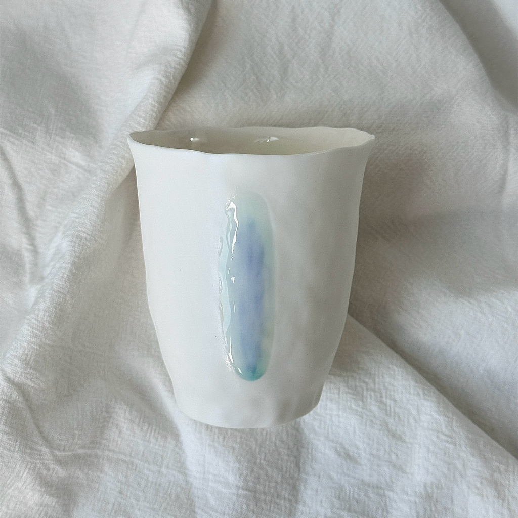 Jiayu · Flowing Eternity · Hand-Pinched White Porcelain Cup