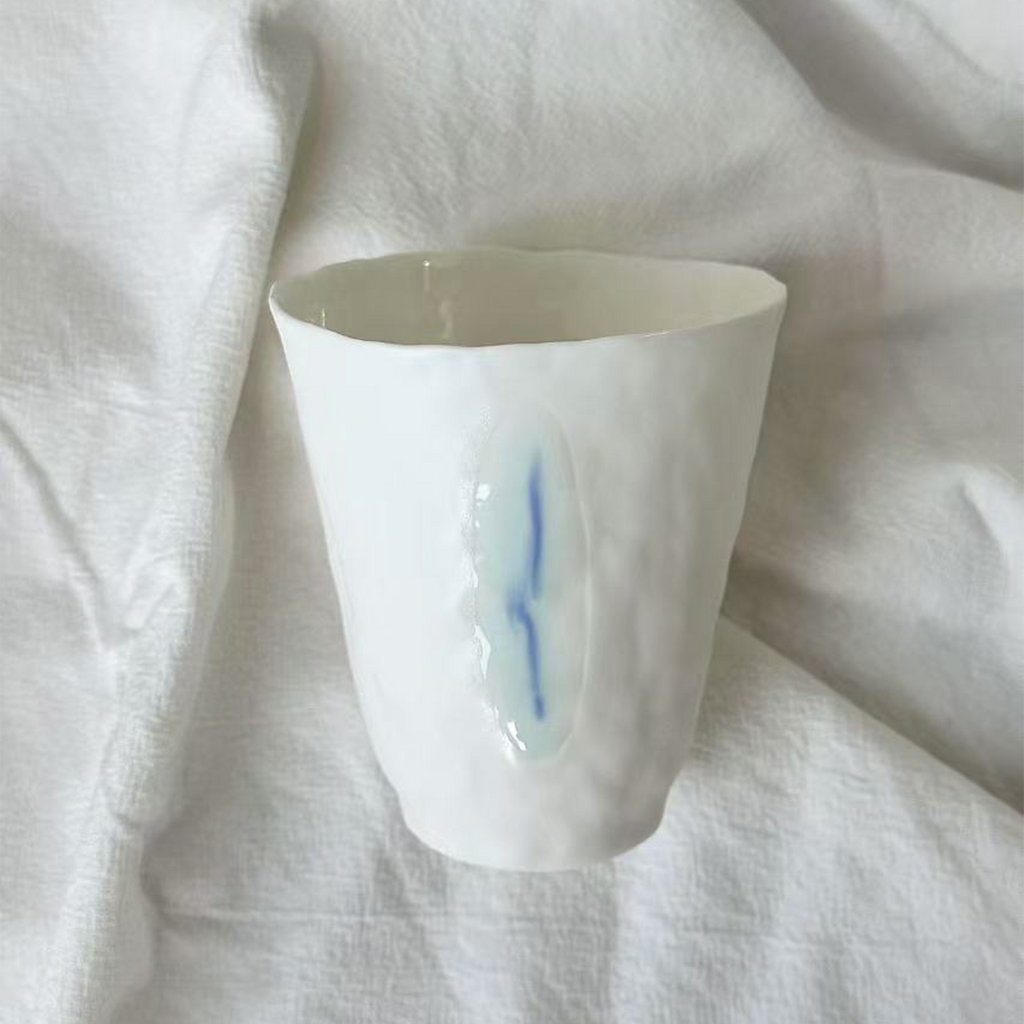 Jiayu · Flowing Eternity · Hand-Pinched White Porcelain Cup