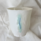 Jiayu · Flowing Eternity · Hand-Pinched White Porcelain Cup