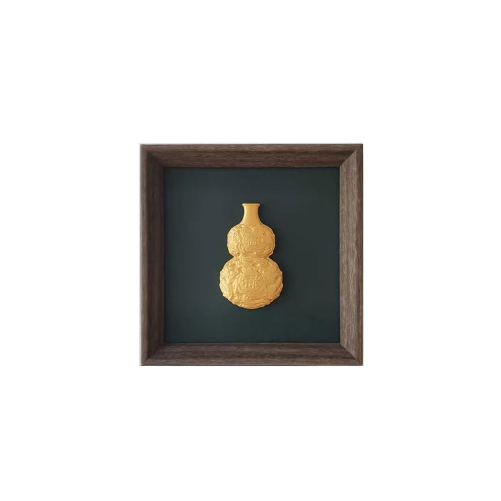 Asian-Inspired Golden Relief Framed Wall Art 215x215