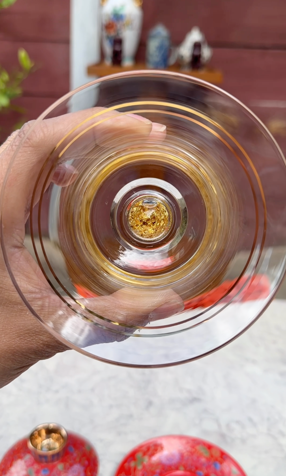 Chinese Tea Cup with Lid - Fong's Golden Traditional Gaiwan