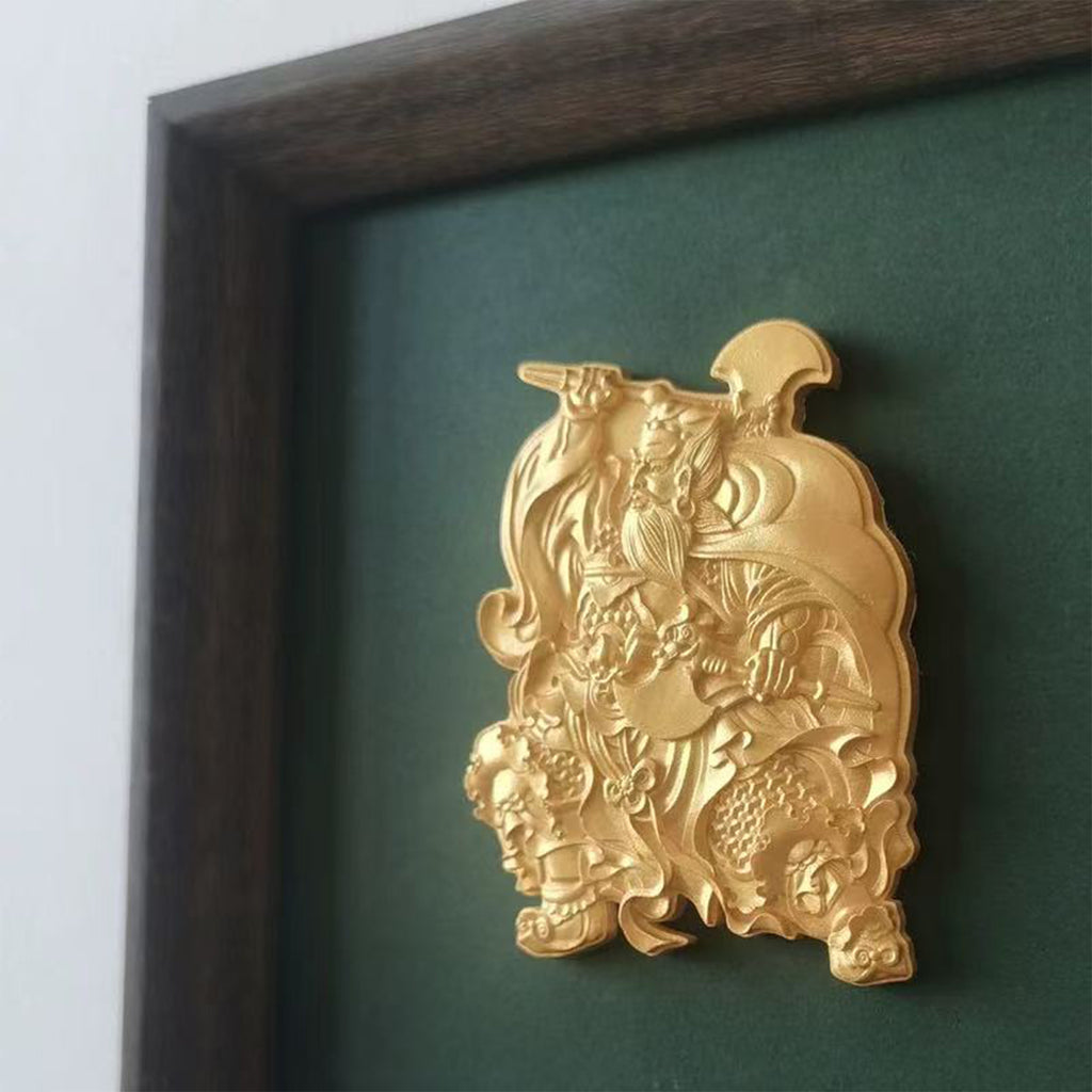Asian-Inspired Golden Relief Framed Wall Art 215x215