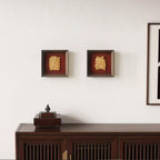 Asian-Inspired Golden Relief Framed Wall Art 215x215