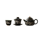 Black Gold Glaze Hand-painted Tea Set