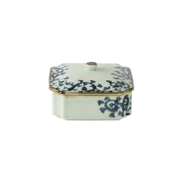 Indigo Bloom Ceramic Jewelry Box