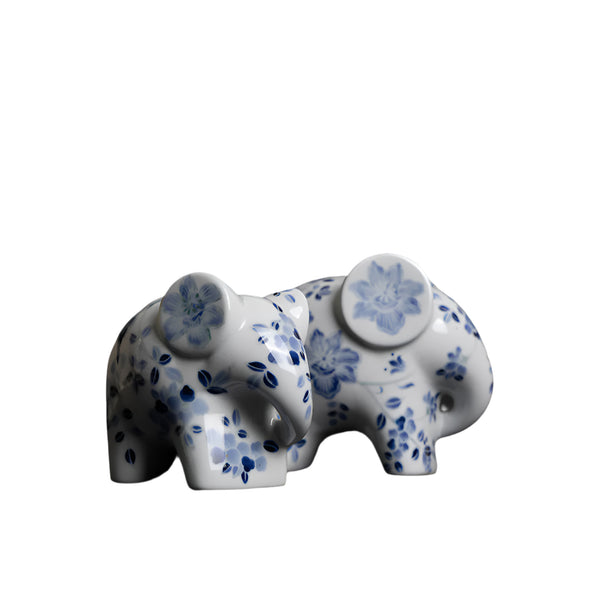 Blue-White Porcelain Elephant Pair