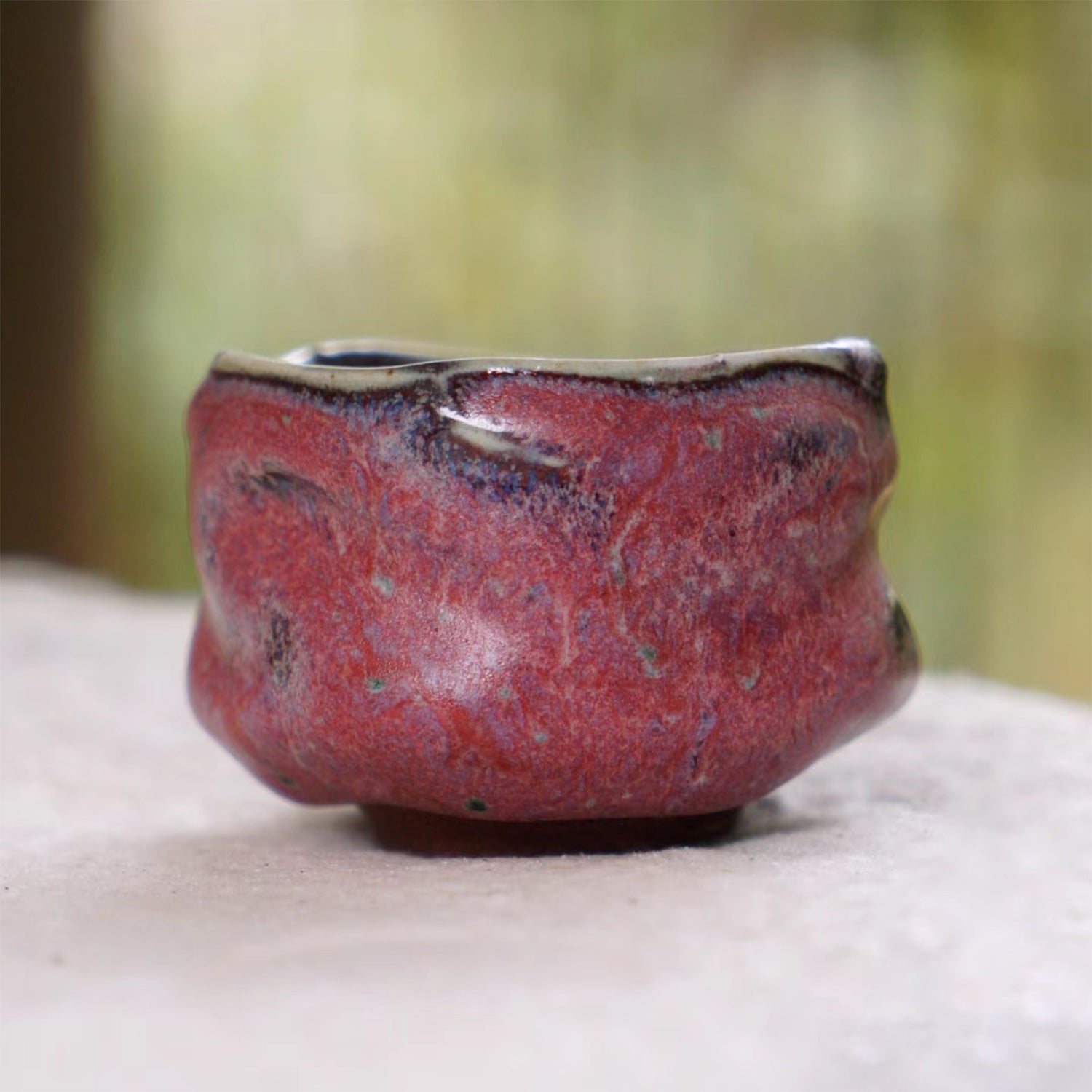 Yuanzhong, W. Unnamed Kiln｜Copper Red Glaze Freeform Small Cup