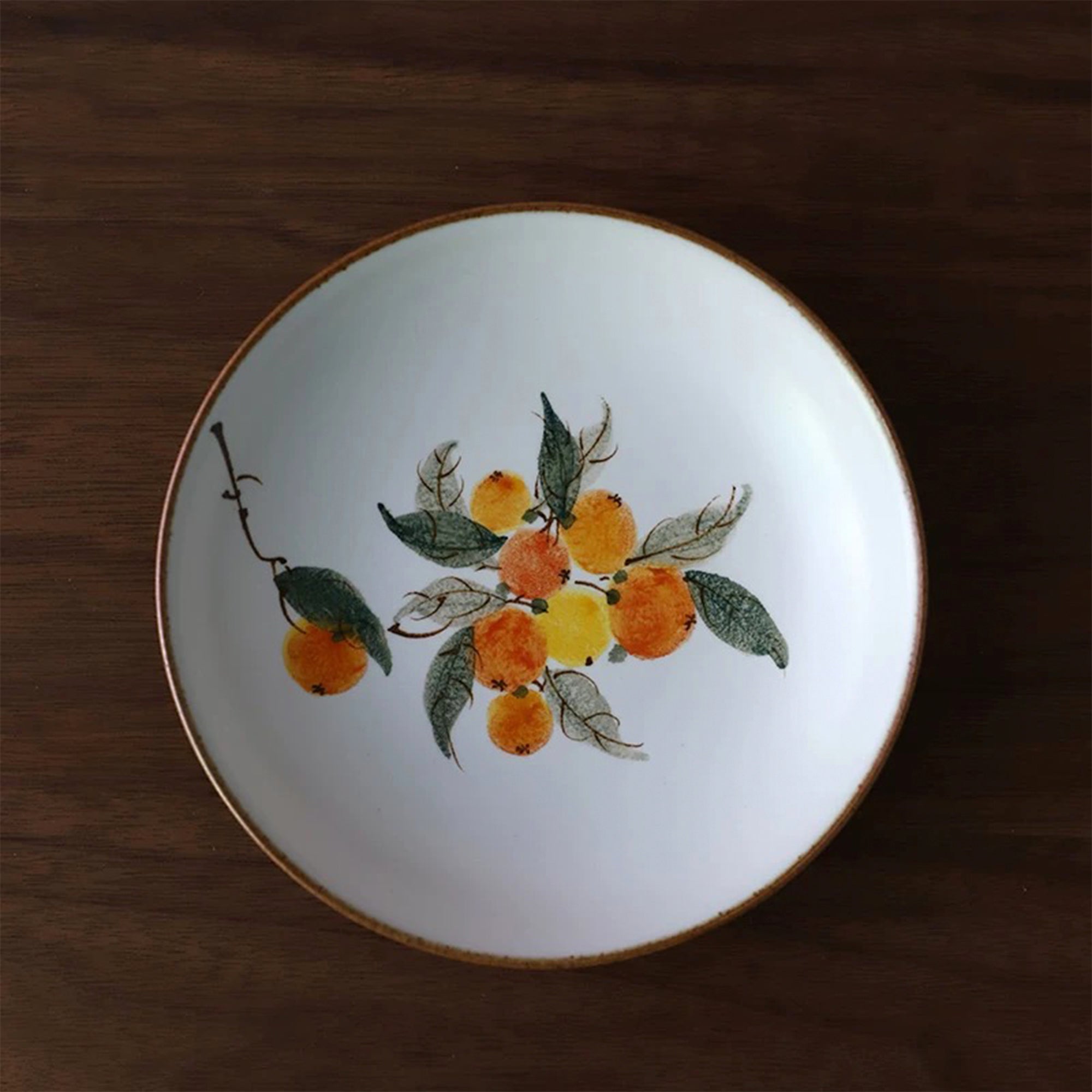 Hand-Painted Spring Harvest Loquat Plate