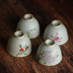 Handpainted Bloom Ceramic Tea Cup Set