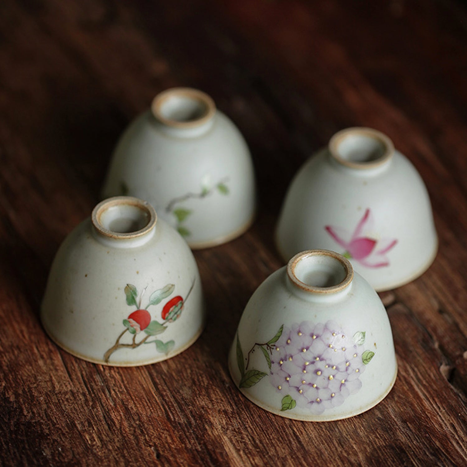 Handpainted Bloom Ceramic Tea Cup Set