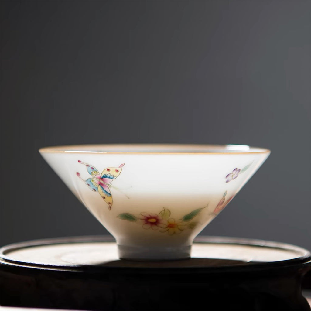 Hand-Painted Thin-Walled Pure White Porcelain Tea Cup