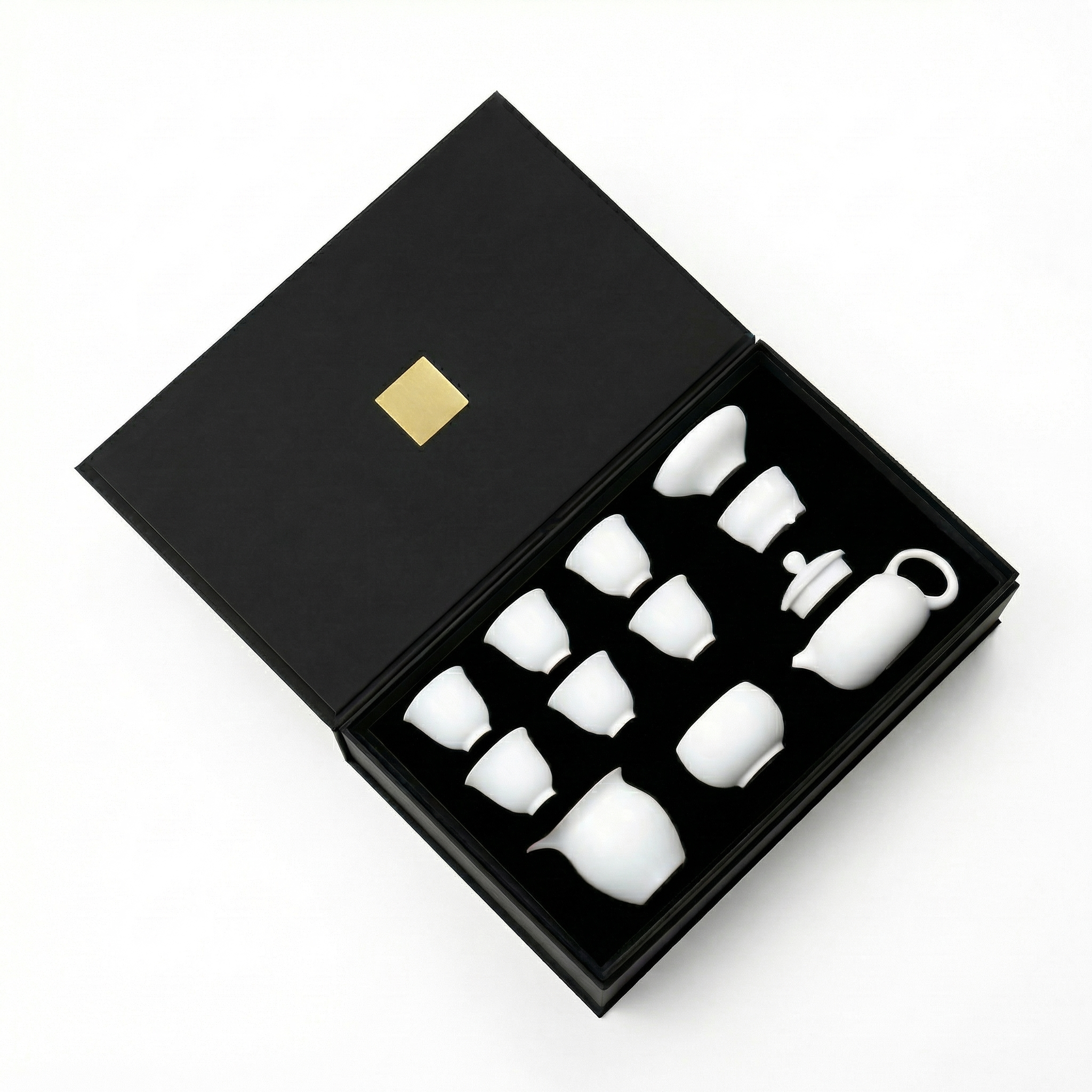 Jade Snow Gongfu Tea Set – 11-Piece White Porcelain Collection