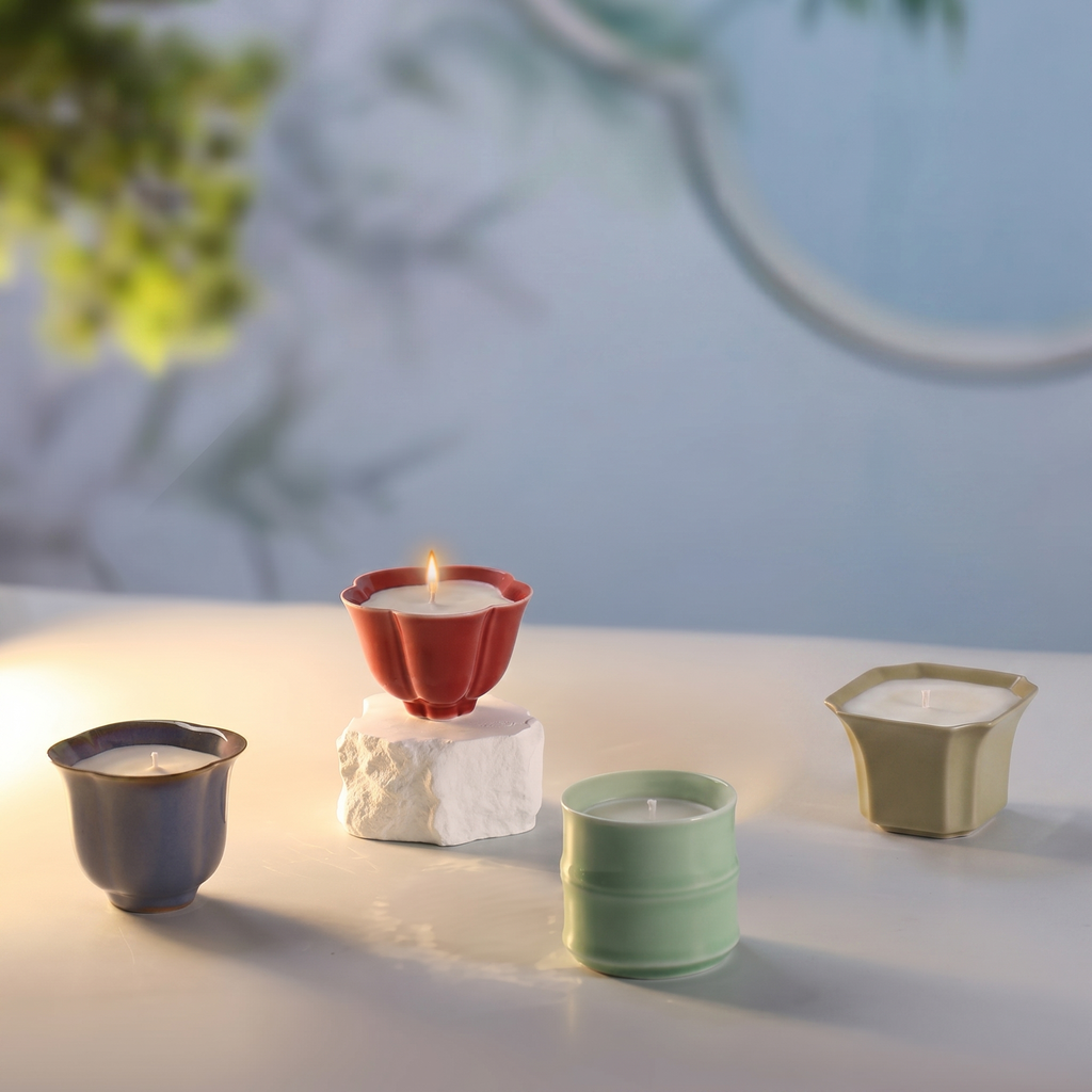 Jun Ware Porcelain Candle | Crabapple Blossom Soy Wax