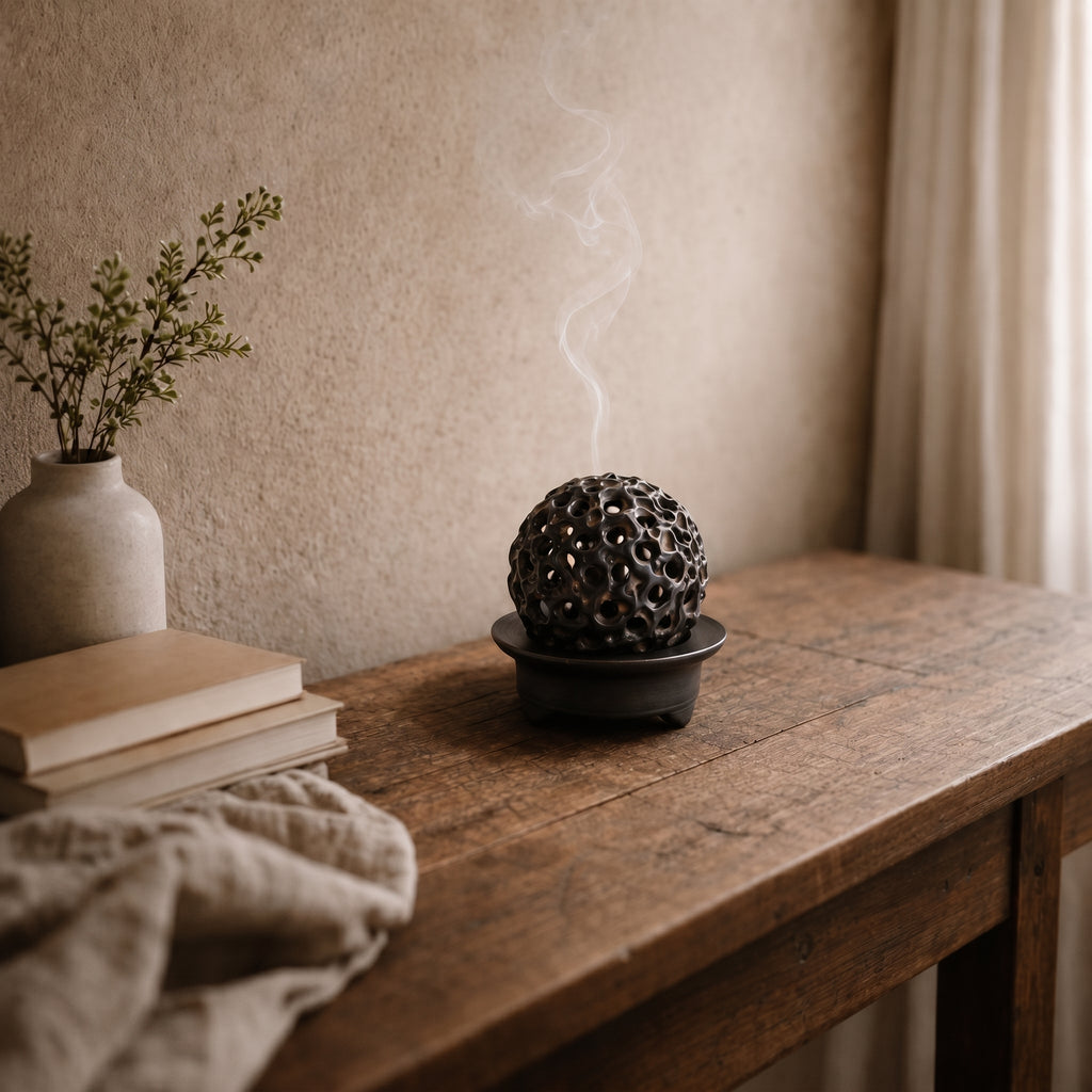 Dragon Ball Porcelain Incense Burner with Incense Sticks — Taihu Stone Sculpture