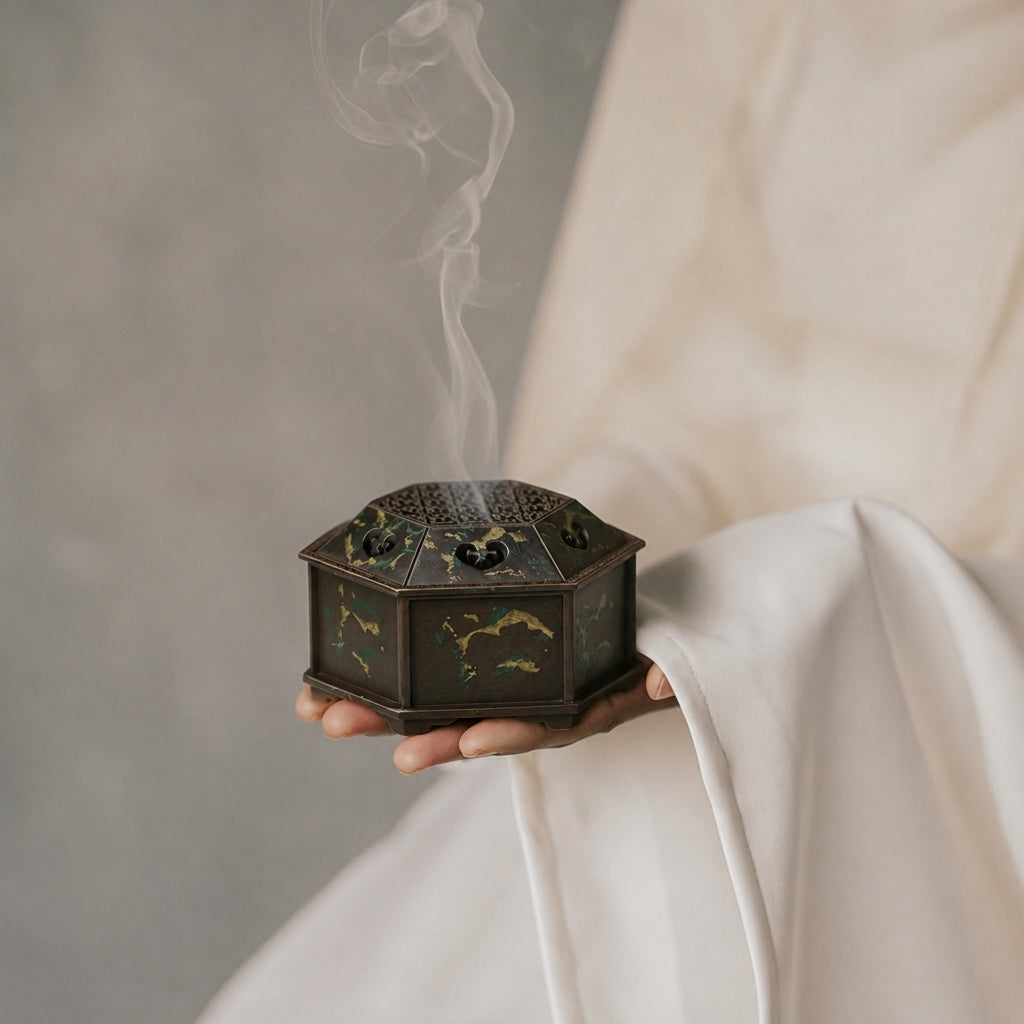 HexaMori Gilded Incense Burner Gift Set