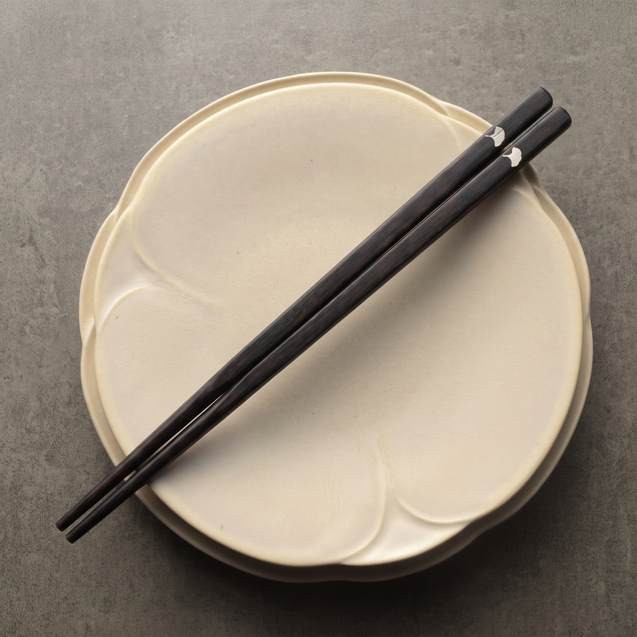 Noir Ginkgo Silver Leaf Ebony Chopsticks