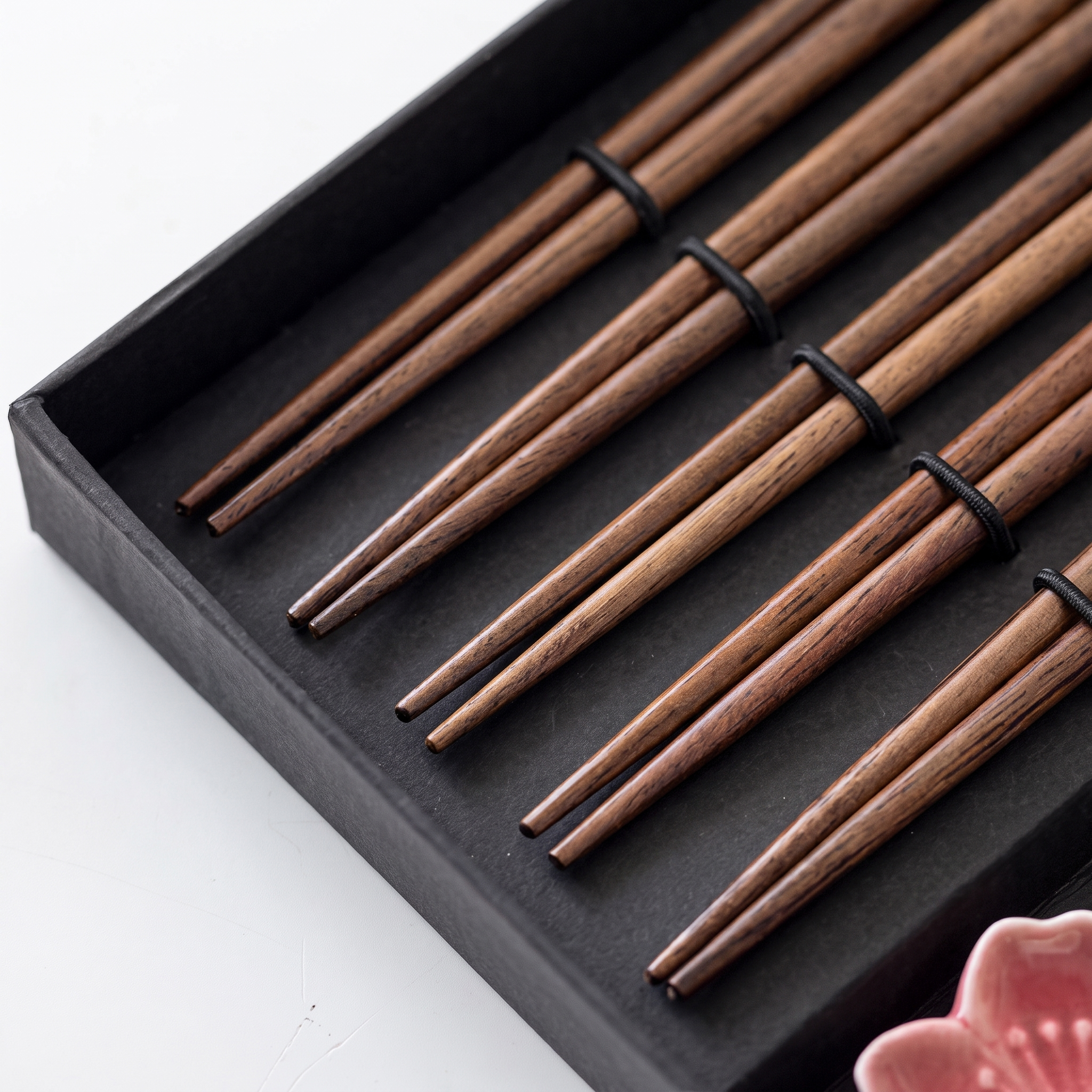 Sakura Blossom 5-Pair Chopstick Set with Ceramic Rests