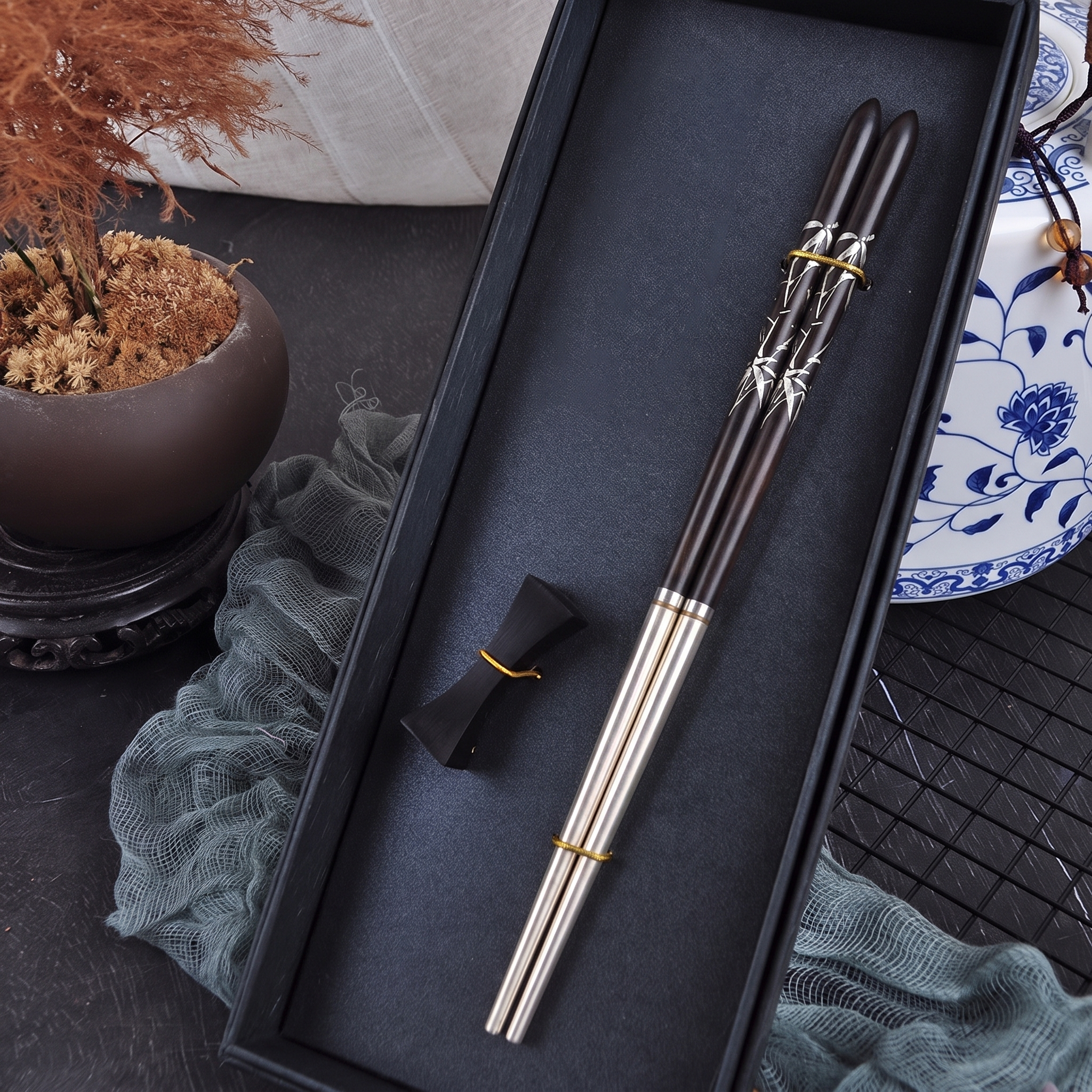 Sterling Silver Ebony Chopsticks