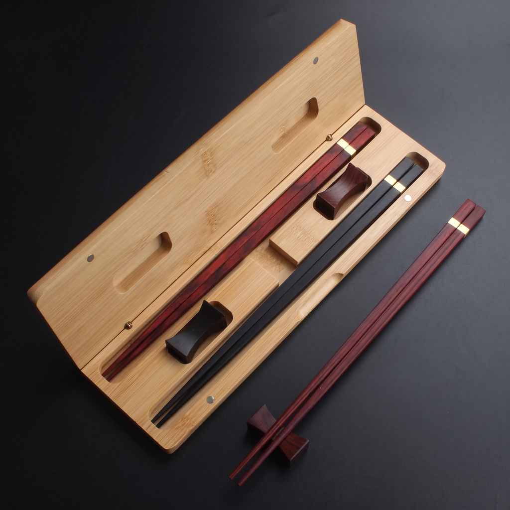 Wedding & Anniversary Chopstick Gift Set | Ebony & Rosewood