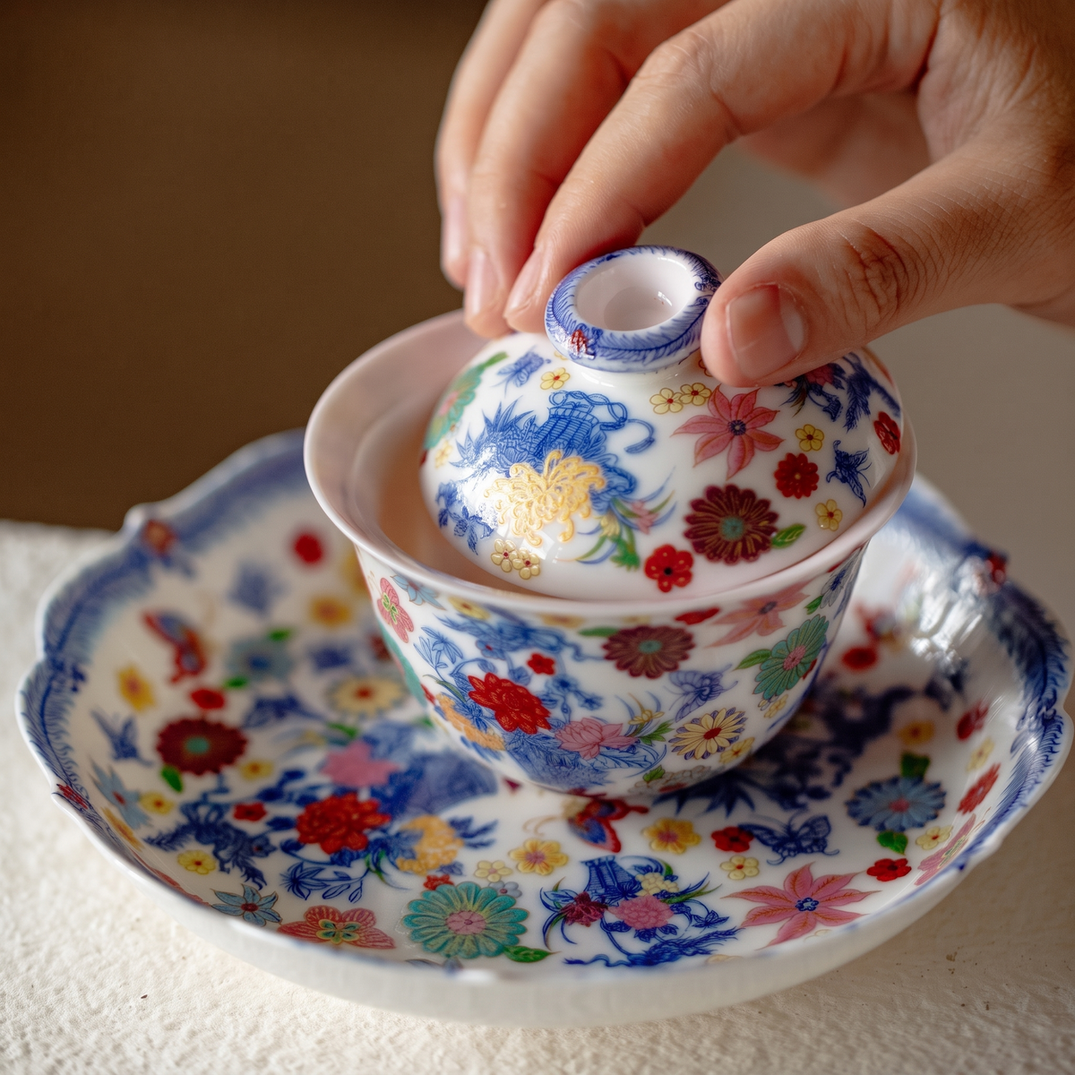 Imperial Garden Bloom Floravale Porcelain Gaiwan