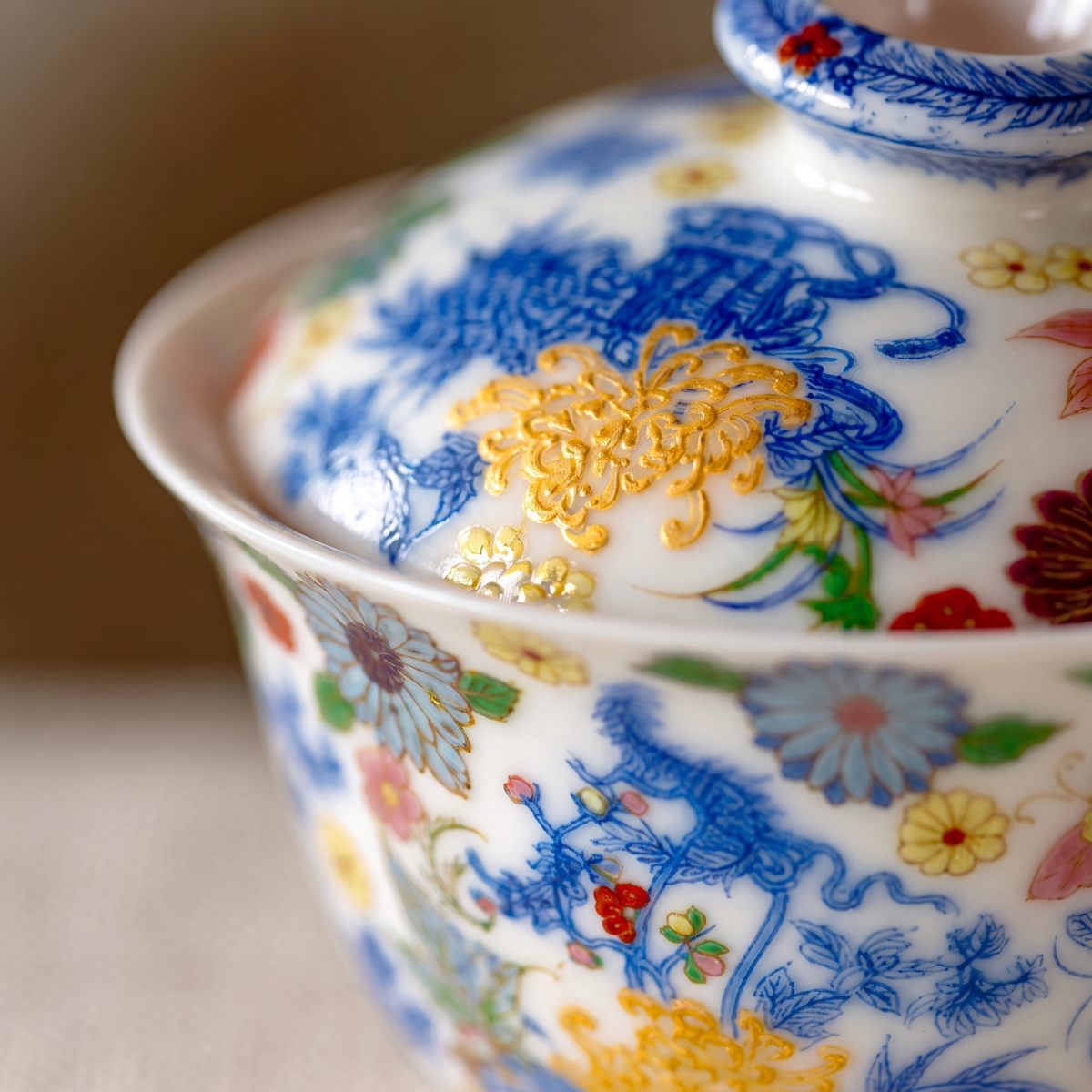 Imperial Garden Bloom Floravale Porcelain Gaiwan