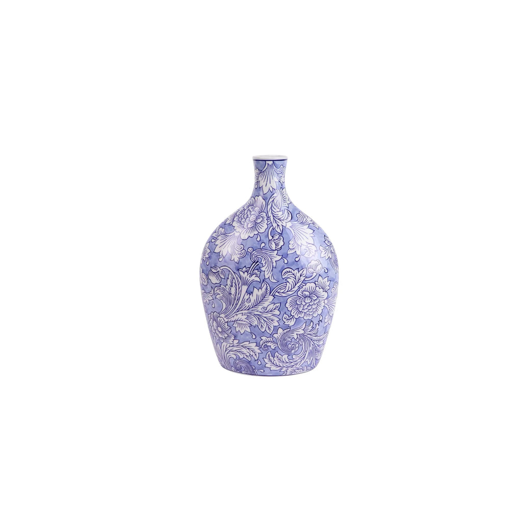 Modern Chinese Blue and White Floral Vase