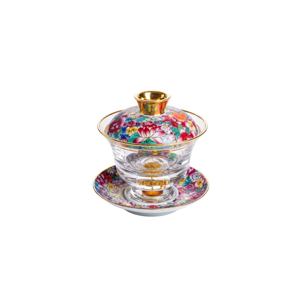 Chinese Tea Cup with Lid - Fong's Golden Traditional Gaiwan