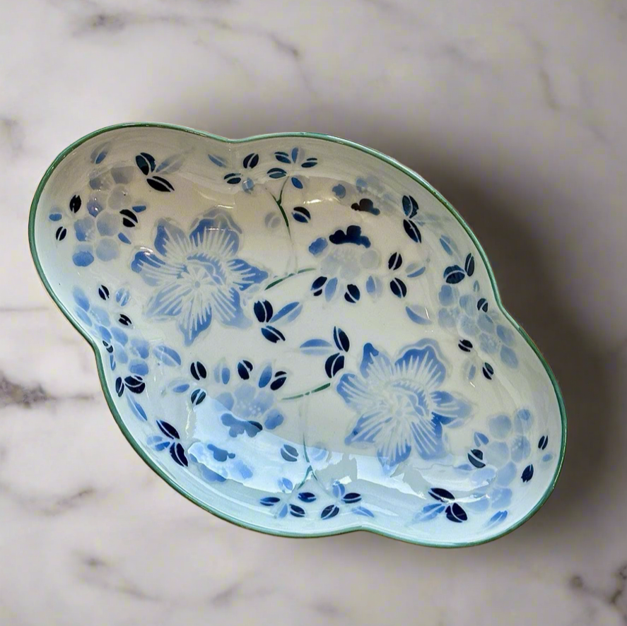 Lucky Clover Blue and White Porcelain Plate