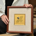 Golden Blessing Auspicious Bird Hand Painted Wall Art  270x270