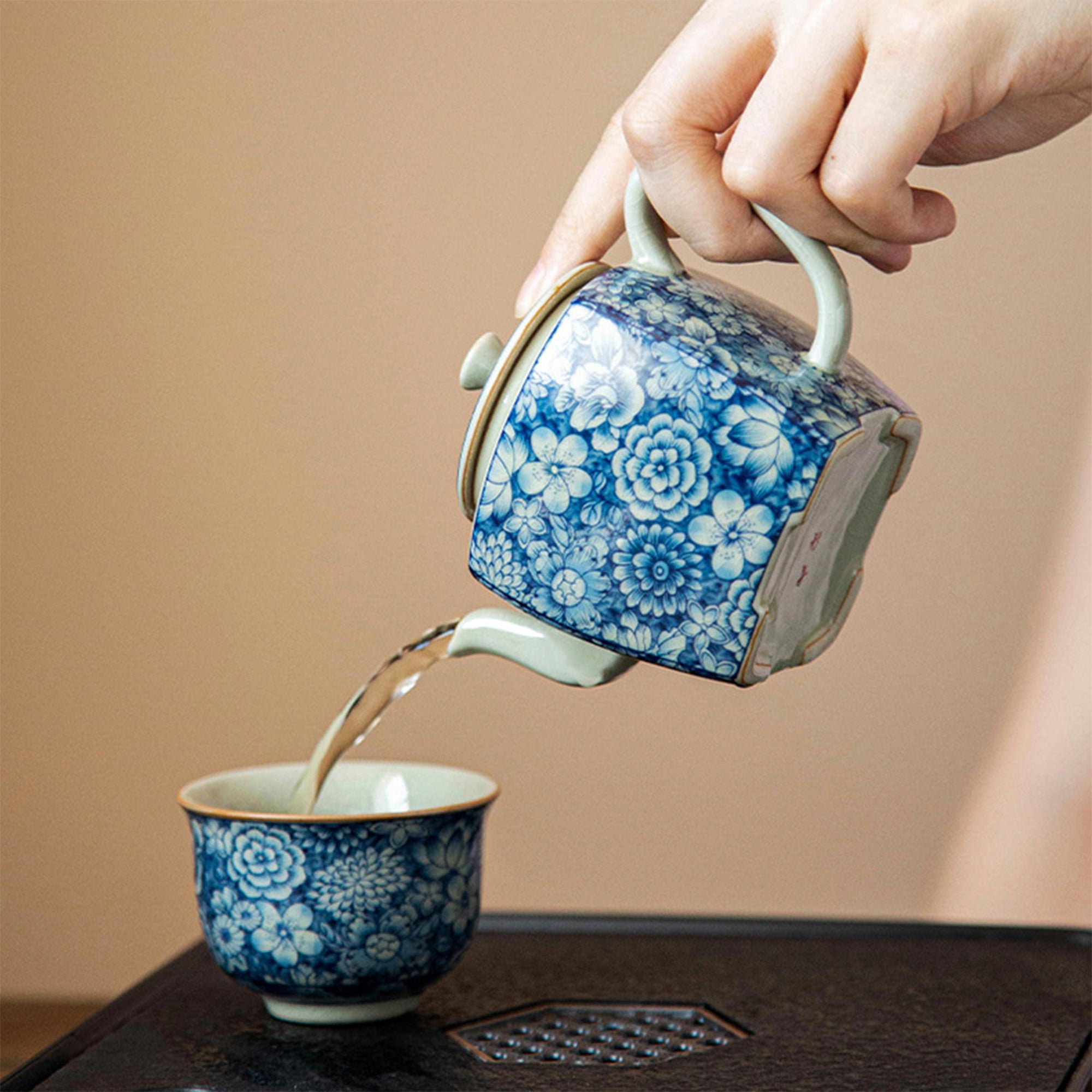 Floral Jingdezhen Porcelain Chinese Teapot