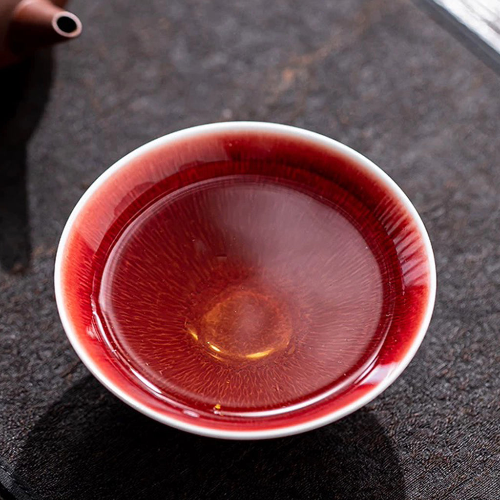 Lang Red Glaze Handcrafted Fine Porcelain Tea Cup