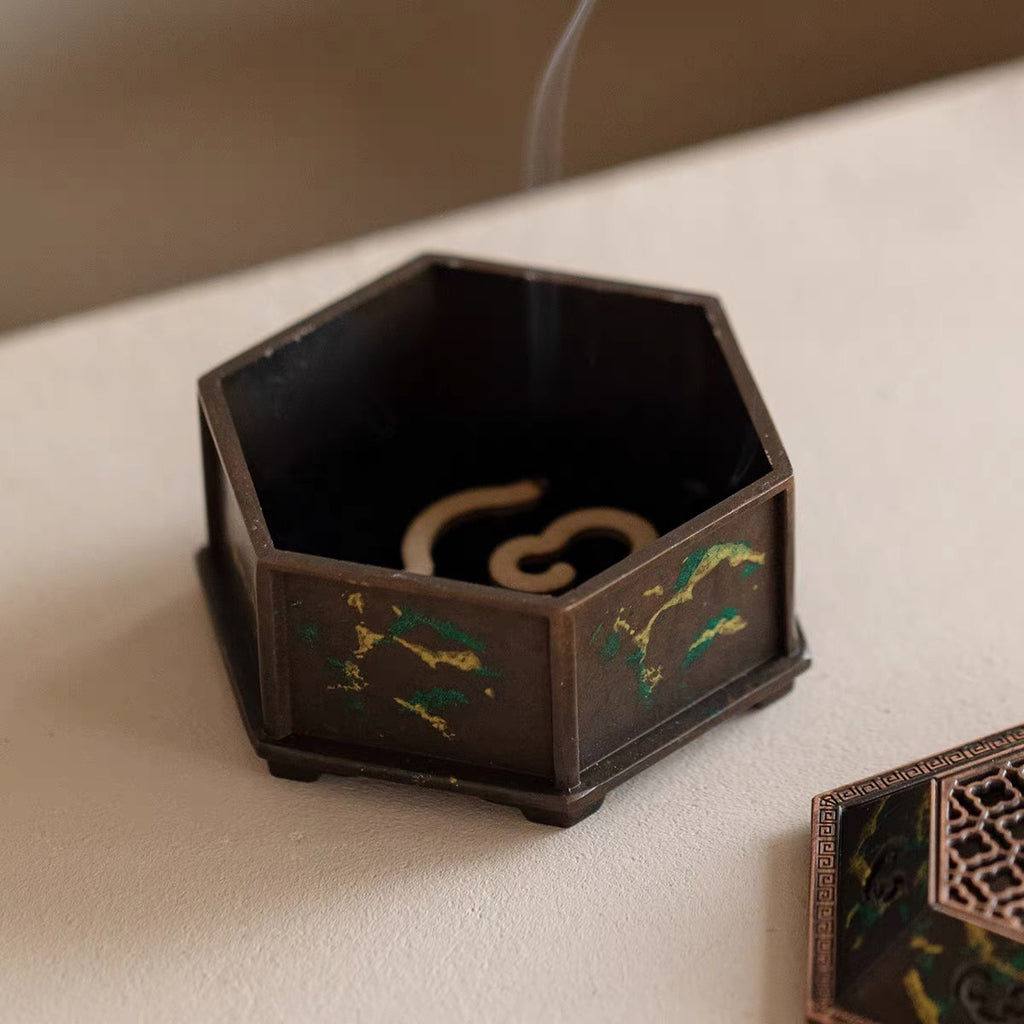 HexaMori Gilded Incense Burner Gift Set