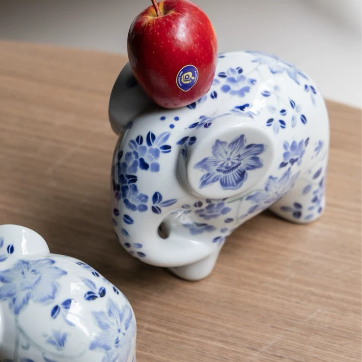 Blue-White Porcelain Elephant Pair