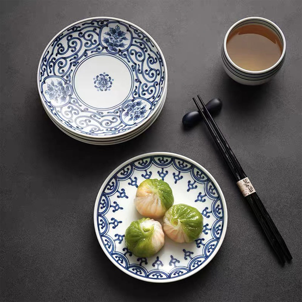 Hand-Painted Alternating Blue and White Plate