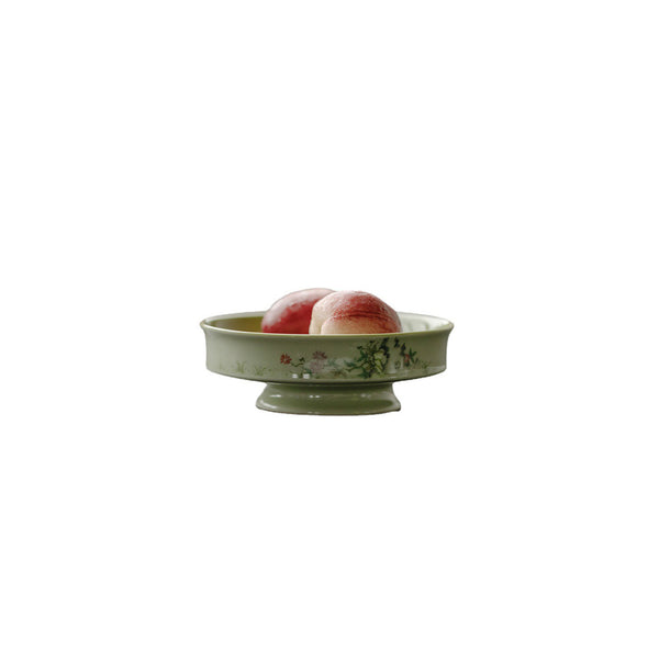 Spring Blossom Green Pedestal Bowl