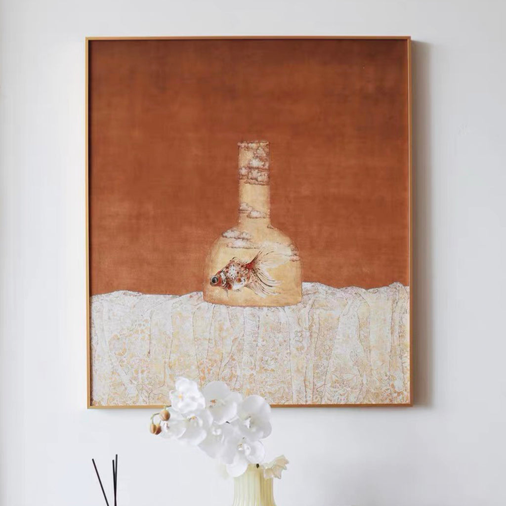 Melancholy Goldfish Painting on Canvas 400x500