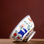 Hand-Painted Antique-Style Golden Harvest Ceramic Bowl