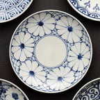 Hand-Painted Indigo Petal Plate