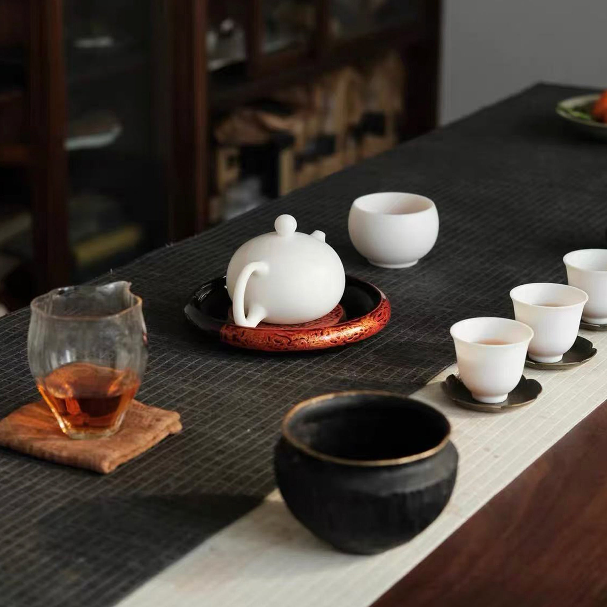 Jade Snow Gongfu Tea Set – 11-Piece White Porcelain Collection