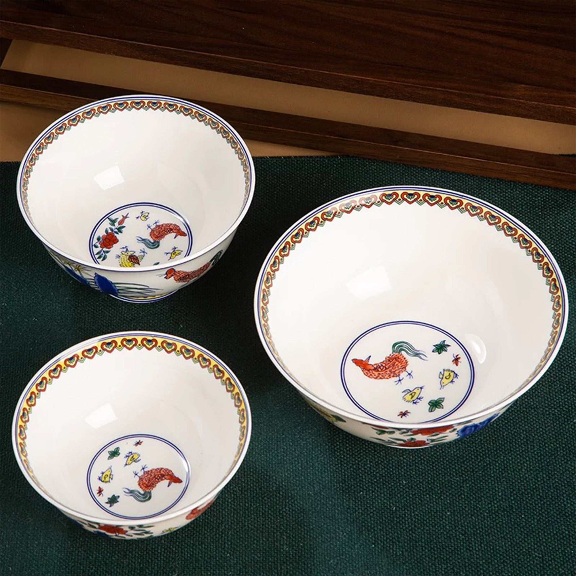 Hand-Painted Antique-Style Golden Harvest Ceramic Bowl